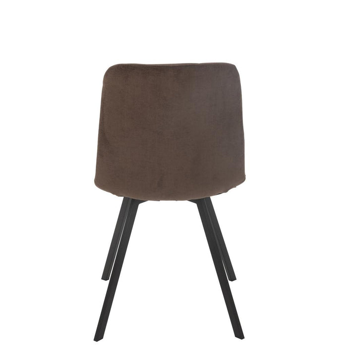 J-Line Eetstoel Clark metaal/polyester bruin-Eetkamerstoelen-J-Line