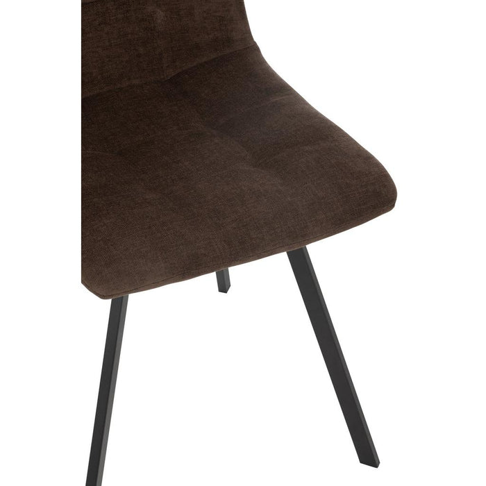 J-Line Eetstoel Clark metaal/polyester bruin-Eetkamerstoelen-J-Line