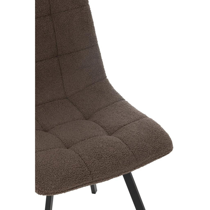 J-Line Eetstoel Clark metaal/polyester bruin-Eetkamerstoelen-J-Line