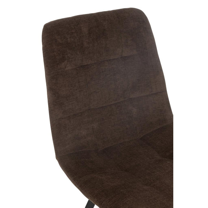 J-Line Eetstoel Clark metaal/polyester bruin-Eetkamerstoelen-J-Line
