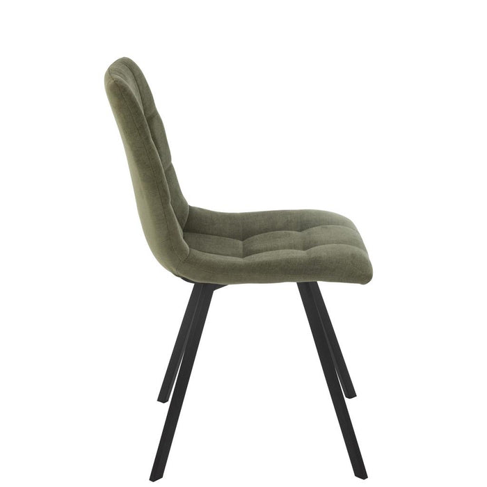 J-Line Eetstoel Clark metaal/polyester groen-Eetkamerstoelen-J-Line