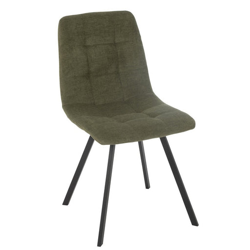 J-Line Eetstoel Clark metaal/polyester groen-Eetkamerstoelen-J-Line