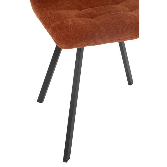 J-Line Eetstoel Clark metaal/polyester roest-Eetkamerstoelen-J-Line