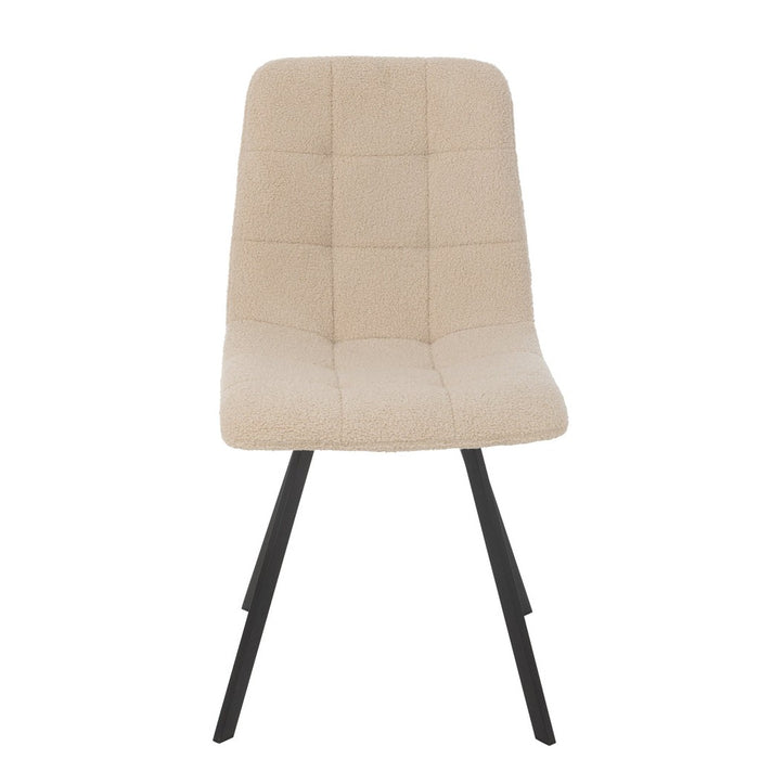J-Line Eetstoel Clark metaal/polyester wit-Eetkamerstoelen-J-Line