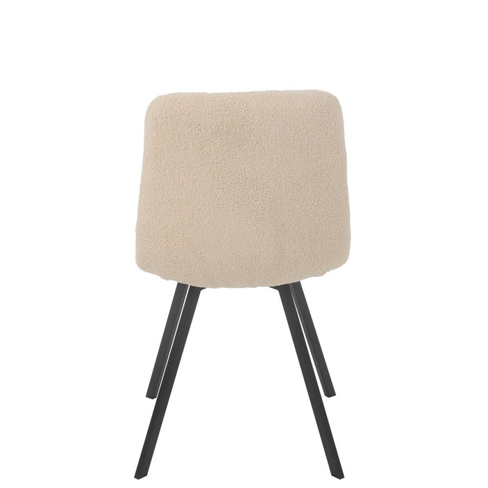 J-Line Eetstoel Clark metaal/polyester wit-Eetkamerstoelen-J-Line
