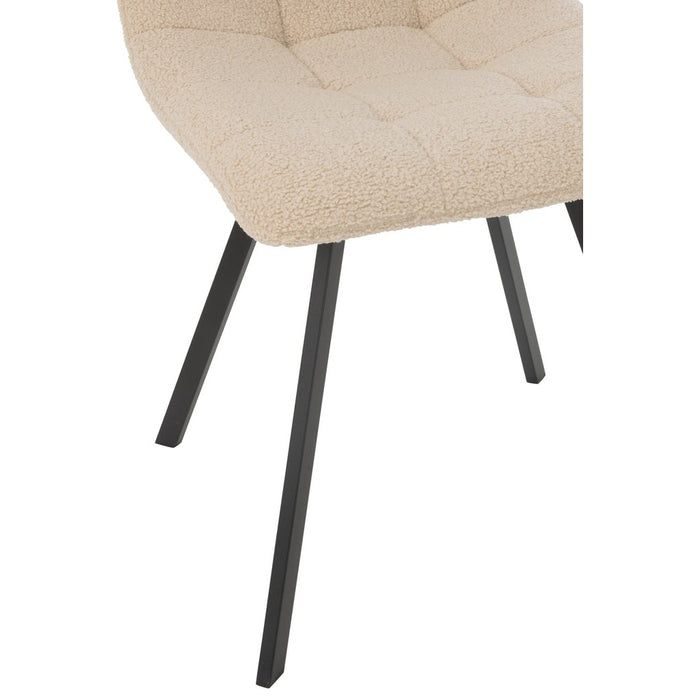 J-Line Eetstoel Clark metaal/polyester wit-Eetkamerstoelen-J-Line