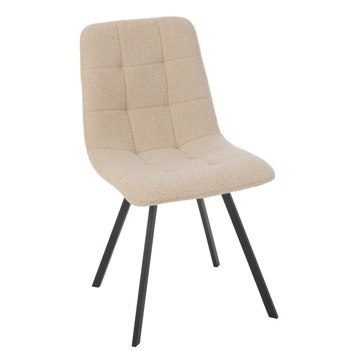 J-Line Eetstoel Clark metaal/polyester wit-Eetkamerstoelen-J-Line