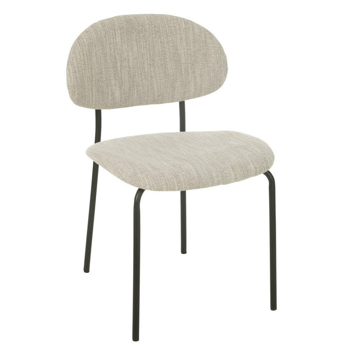 J-Line Eetstoel Textiel/metaal beige-Eetkamerstoelen-J-Line