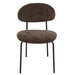 J-Line Eetstoel Textiel/metaal donkerbruin-Eetkamerstoelen-J-Line