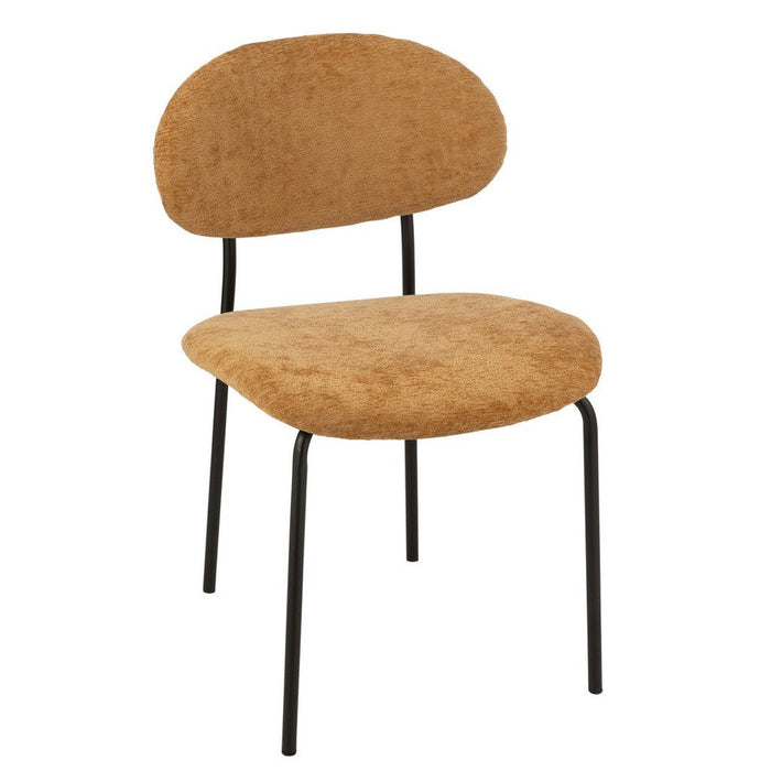 J-Line Eetstoel Textiel/metaal oker-Eetkamerstoelen-J-Line