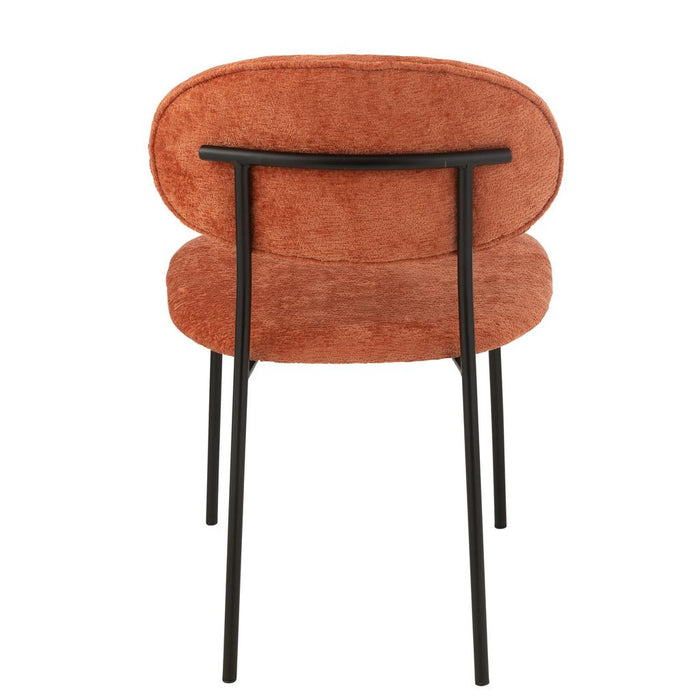 J-Line Eetstoel textiel/metaal oranje roest-Eetkamerstoelen-J-Line