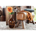 J-Line Gymbank Leder/hout cognac-Bankjes-J-Line