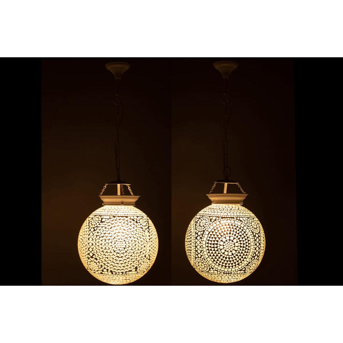 J-Line Hanglamp Eki mozaiek glas wit large assortiment van 2-Hanglampen-J-Line