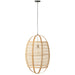 J-Line Hanglamp Ion linnen/bamboe naturel large-Hanglampen-J-Line