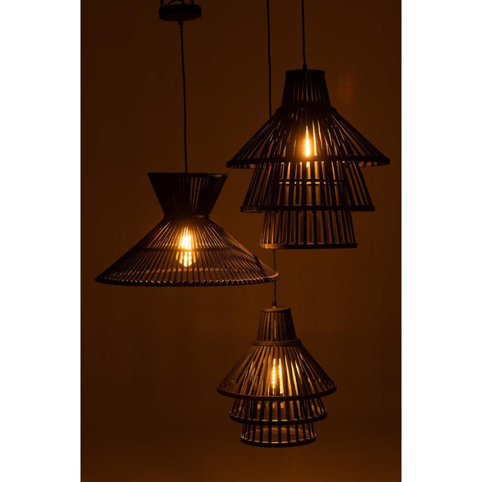 J-Line Hanglamp Lagen bamboo zwart small-Hanglampen-J-Line