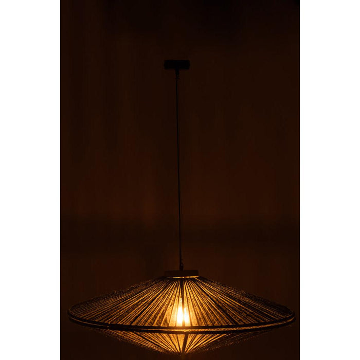J-Line Hanglamp Ovni ijzer/jute groen large-Hanglampen-J-Line