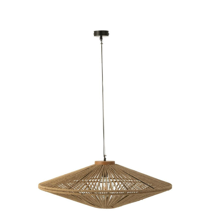 J-Line Hanglamp Ovni ijzer/jute naturel large-Hanglampen-J-Line