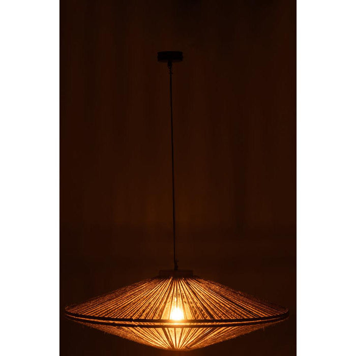 J-Line Hanglamp Ovni ijzer/jute naturel large-Hanglampen-J-Line