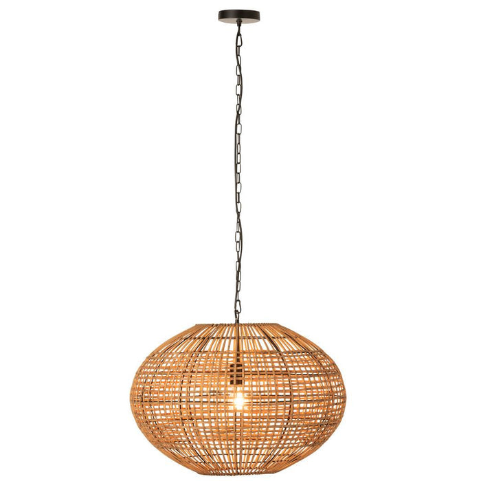 J-Line Hanglamp Rattan/metaal bruin/zwart-Hanglampen-J-Line
