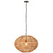 J-Line Hanglamp Rattan/metaal bruin/zwart-Hanglampen-J-Line