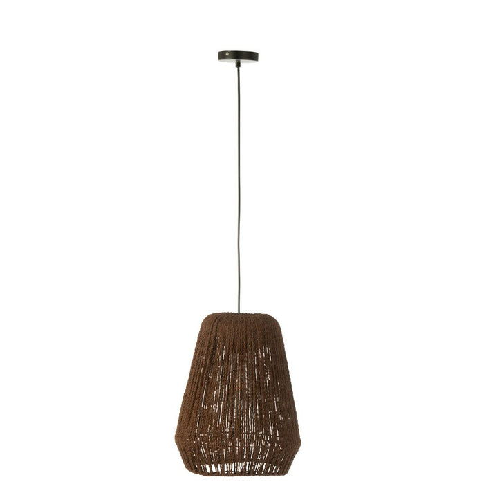 J-Line Hanglamp Vlecht metaal/palm zwart small-Hanglampen-J-Line
