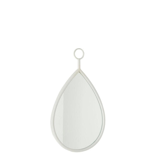 J-Line Hangspiegel Drop spiegel/mdf wit small-Spiegels-J-Line