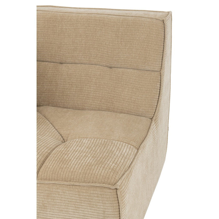 J-Line Hoekzetel Grid populierenhout/mousse donker beige-1-Zitsbanken-J-Line