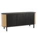 J-Line Kast 3 deuren molly exotiek hout/rotan zwart-Dressoirs-J-Line