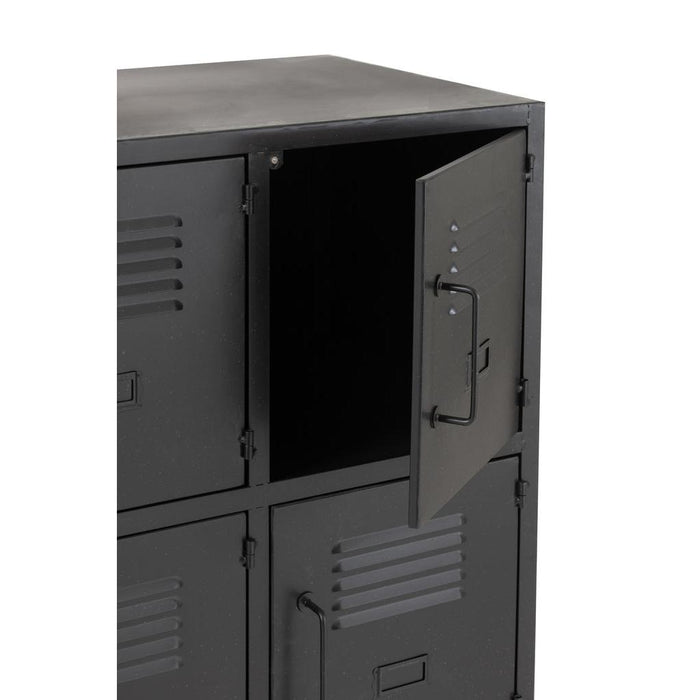 J-Line Kast 9 deuren metaal zwart-Opbergkasten-J-Line