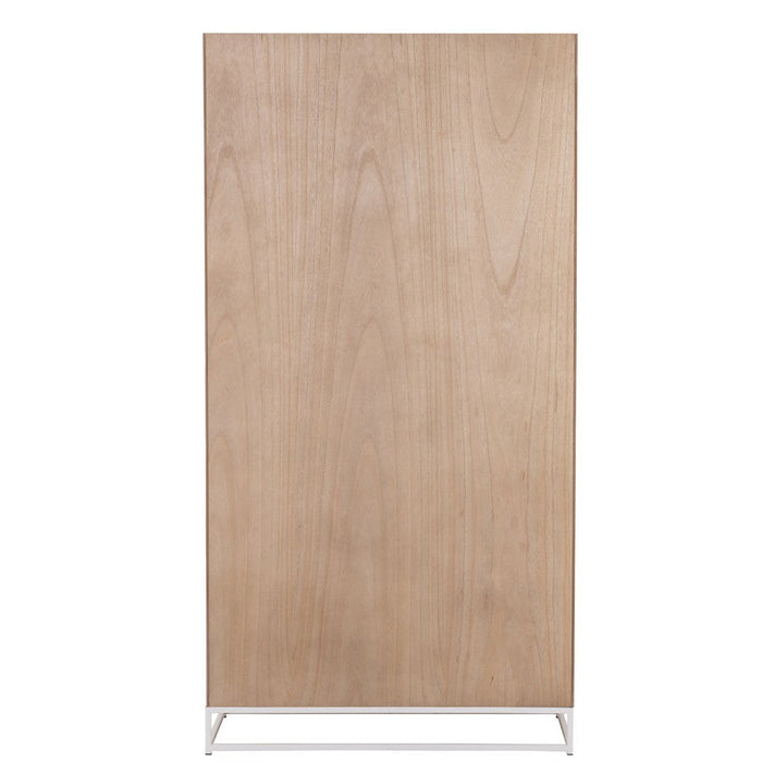 J-Line Kast Hoog 2 deuren zigzag hout/metaal naturel/wit-Opbergkasten-J-Line