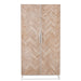 J-Line Kast Hoog 2 deuren zigzag hout/metaal naturel/wit-Opbergkasten-J-Line