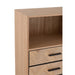 J-Line Kast Hoog 3 lades zigzag hout/metaal naturel/zwart-Opbergkasten-J-Line