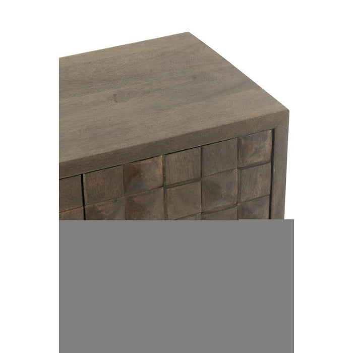 J-Line Kast Pino metaal/mangohout bruin/grijs-Ladenkasten-J-Line