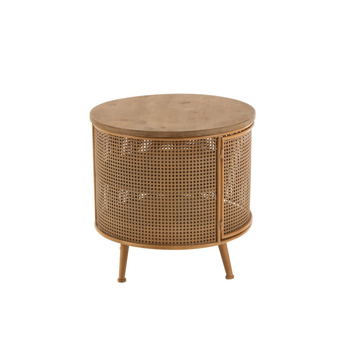 J-Line Kast Rond metaal/hout bruin-Opbergkasten-J-Line