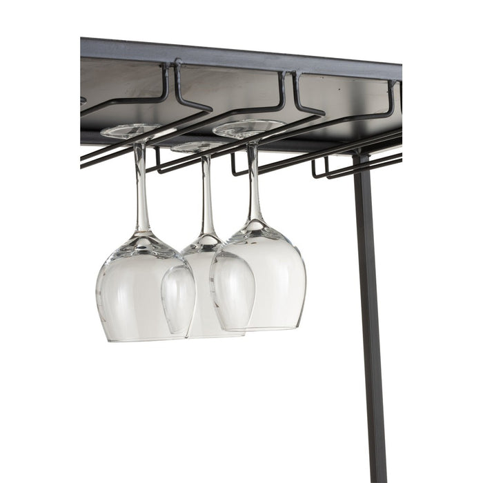 J-Line Kast Voor wijnflessen+glazen metaal/hout naturel-Wijnkasten-J-Line