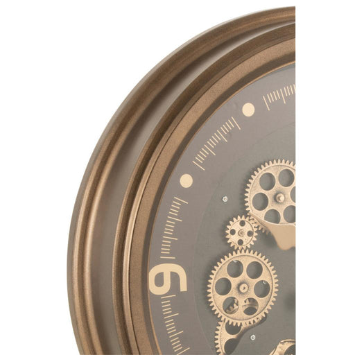 J-Line Klok Arabische cijfers radars binnenwerk metaal+glas antiek goud-Klokken-J-Line