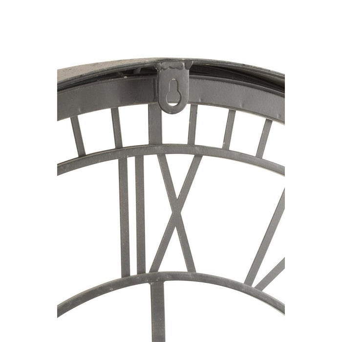 J-Line Klok Romeinse cijfers metaal/glas grijs-Klokken-J-Line