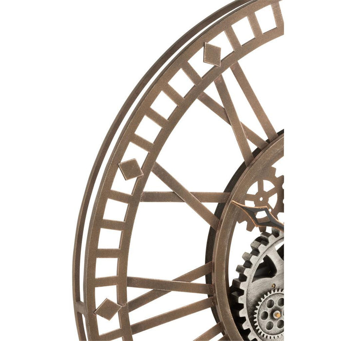 J-Line Klok Romeinse cijfers radars binnenwerk metaal antiek goud-Klokken-J-Line