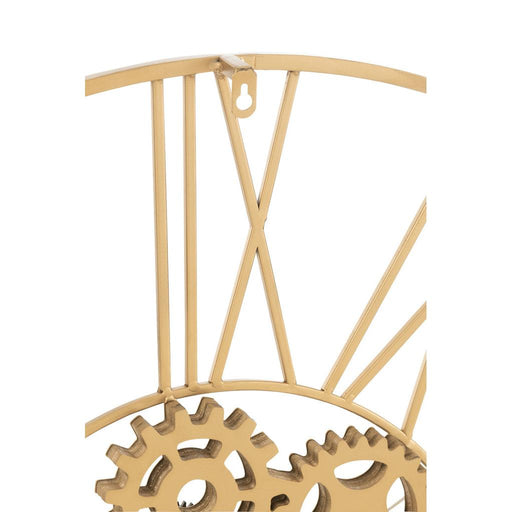 J-Line Klok Rond romeinse cijfers tandwielen metaal goud-Klokken-J-Line