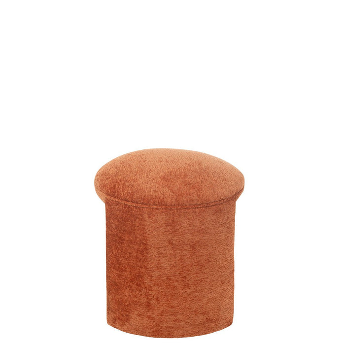 J-Line Kruk Rond textiel oranje roest-Krukken-J-Line