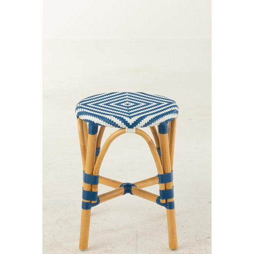 J-Line Kruk rotan blauw/wit small-Krukken-J-Line
