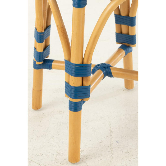 J-Line Kruk rotan blauw/wit small-Krukken-J-Line