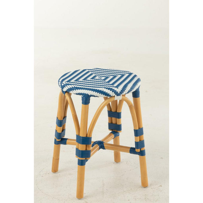 J-Line Kruk rotan blauw/wit small-Krukken-J-Line