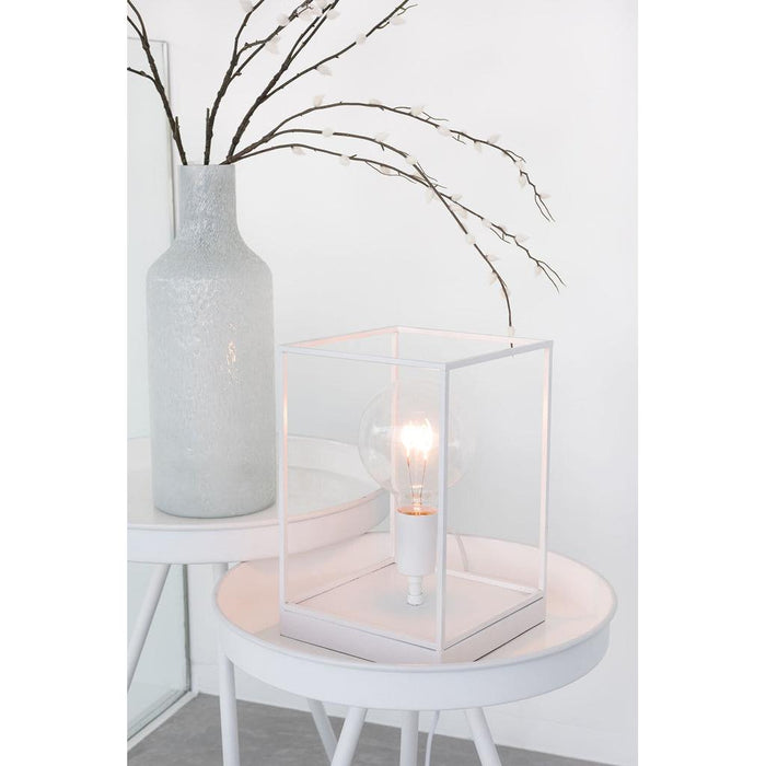 J-Line Lamp 1 lamp rechthoekig frame metaal wit small-Tafellampen-J-Line