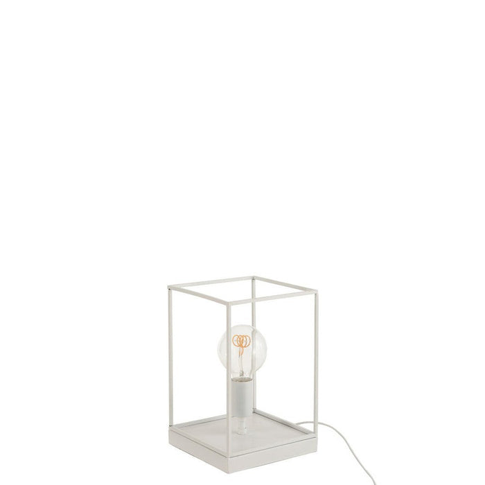 J-Line Lamp 1 lamp rechthoekig frame metaal wit small-Tafellampen-J-Line
