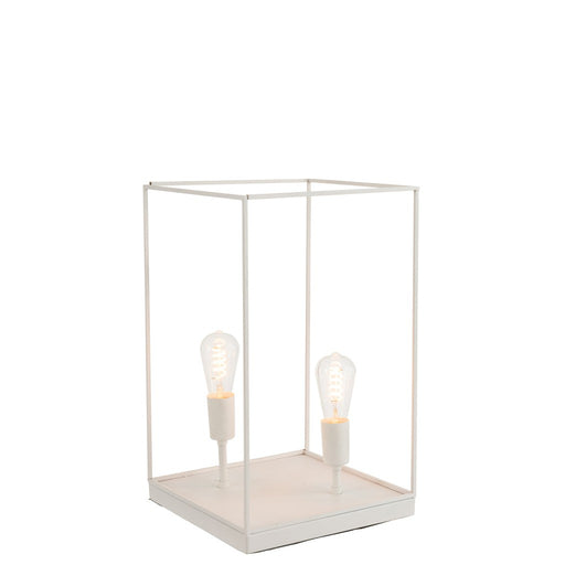 J-Line Lamp 2 lampen rechthoekig frame metaal wit large-Tafellampen-J-Line