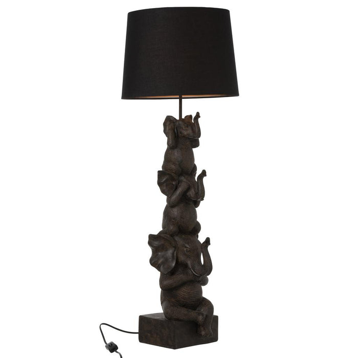 J-Line Lamp 3 Olifanten pol bruin-Tafellampen-J-Line