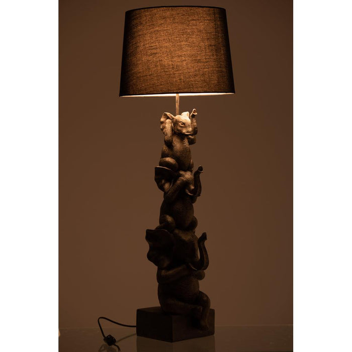 J-Line Lamp 3 Olifanten pol bruin-Tafellampen-J-Line