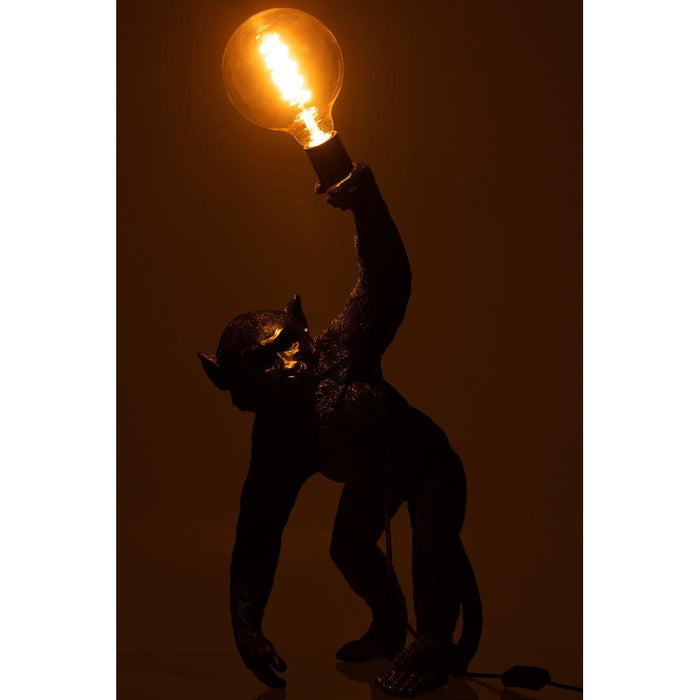 J-Line Lamp Aap buigend poly zwart-Tafellampen-J-Line