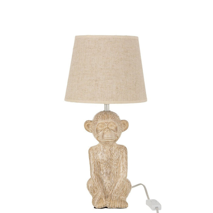 J-Line Lamp Aap cem/tex beige/beige-Tafellampen-J-Line